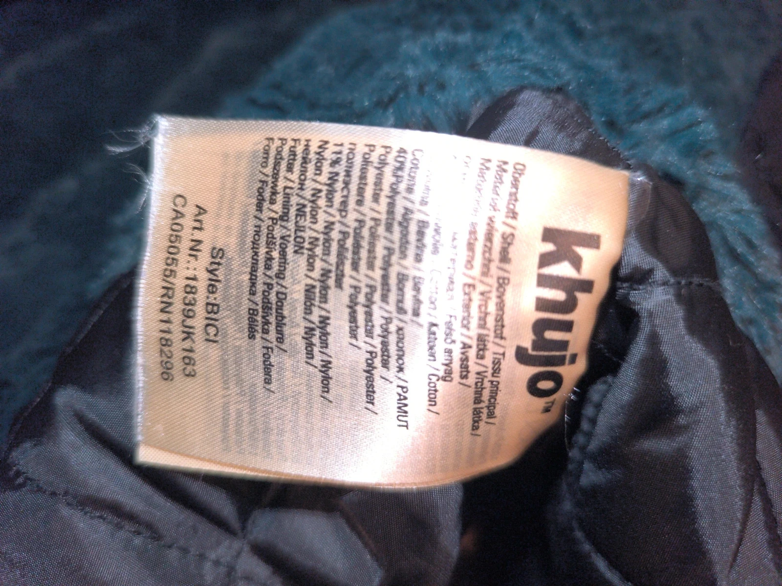 Veste de inverno Khujo preta acolchoada com capuz - Tamanho XL – photo 5
